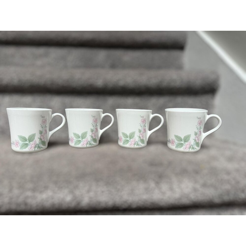 Vintage 90s Corelle Veranda Mugs Cottagecore Farmhouse Floral Decor Corning USA